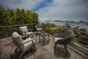 Patio overlooking Dana Point Harbor