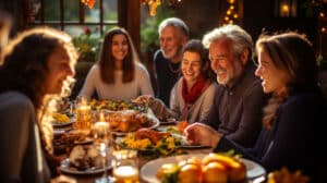 family member having a sober thanksgiving