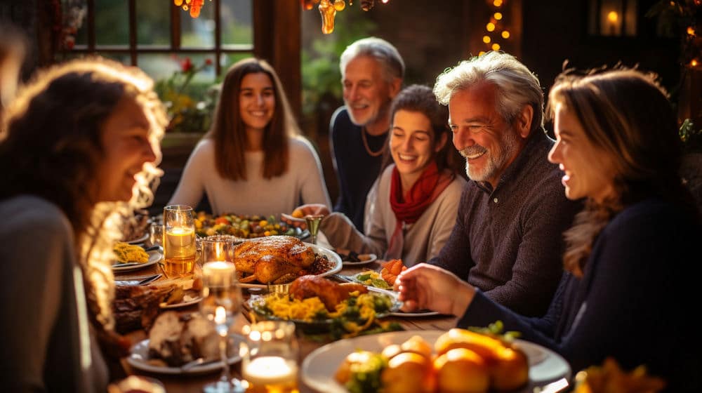 family member having a sober thanksgiving